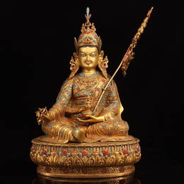 A Fine Copper Full Gilt Real Gold Padmasambhava