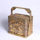 Qing Dynasty Cupronickel Partial Gilt Fu Lu Shou Food Box