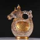 Crystal gold-covered horse head pot