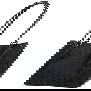 Gucci GG Pattern Tote Shoulder Bag Tote Bag GG Canvas Black 115007 Women's [Used]: Gucci GG pattern tote bag shoulder bag tote bag GG canvas black 115007 women's [second-hand] Because it is a second-hand product, it is not verified and cannot be returned or exchanged Width About 30