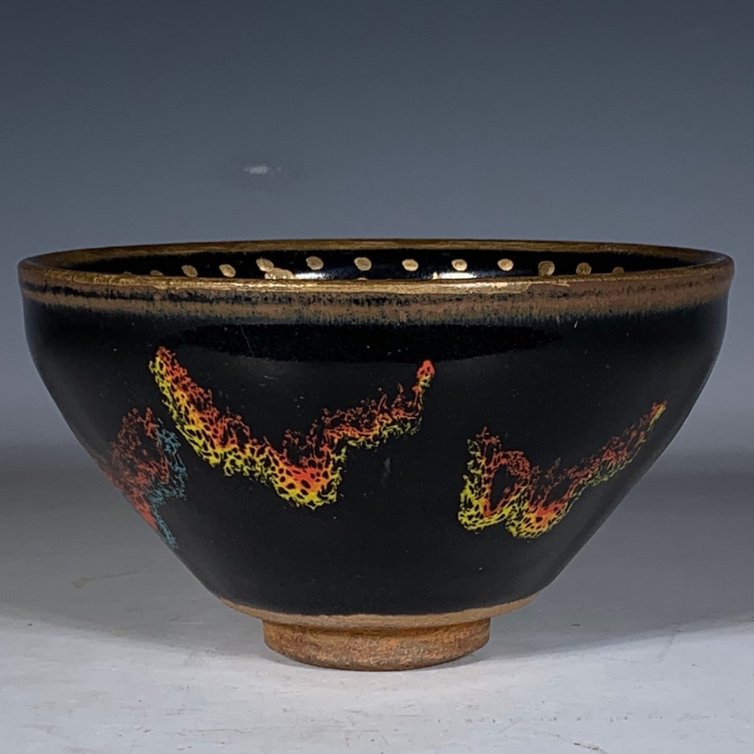 Song Dynasty Style Jun Ware Gilt and Colored Glaze Bowl (1 of 9)
