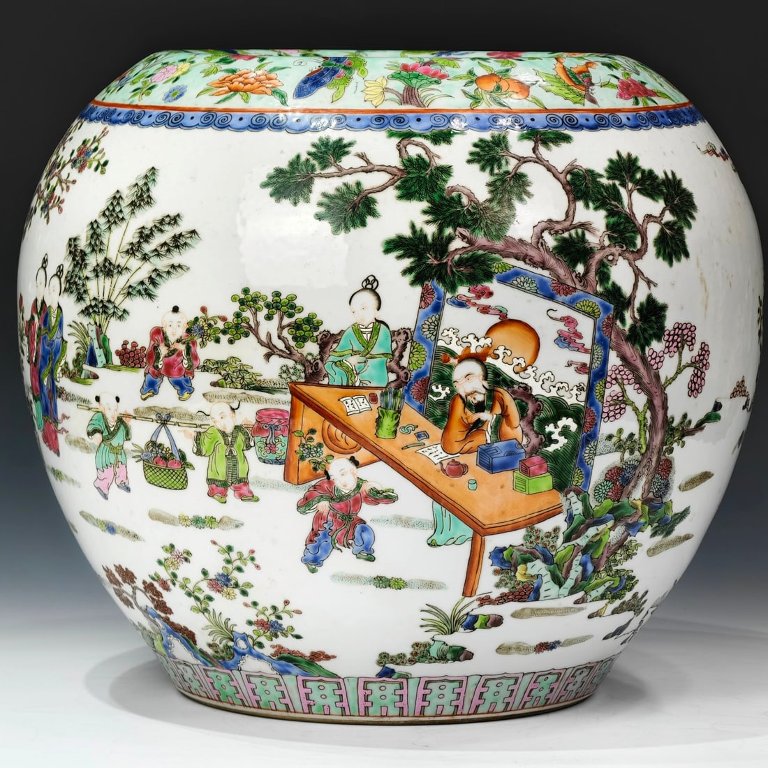 Qing Kangxi style full-scene famille-rose porcelain vase with figures and story design (1 of 9)