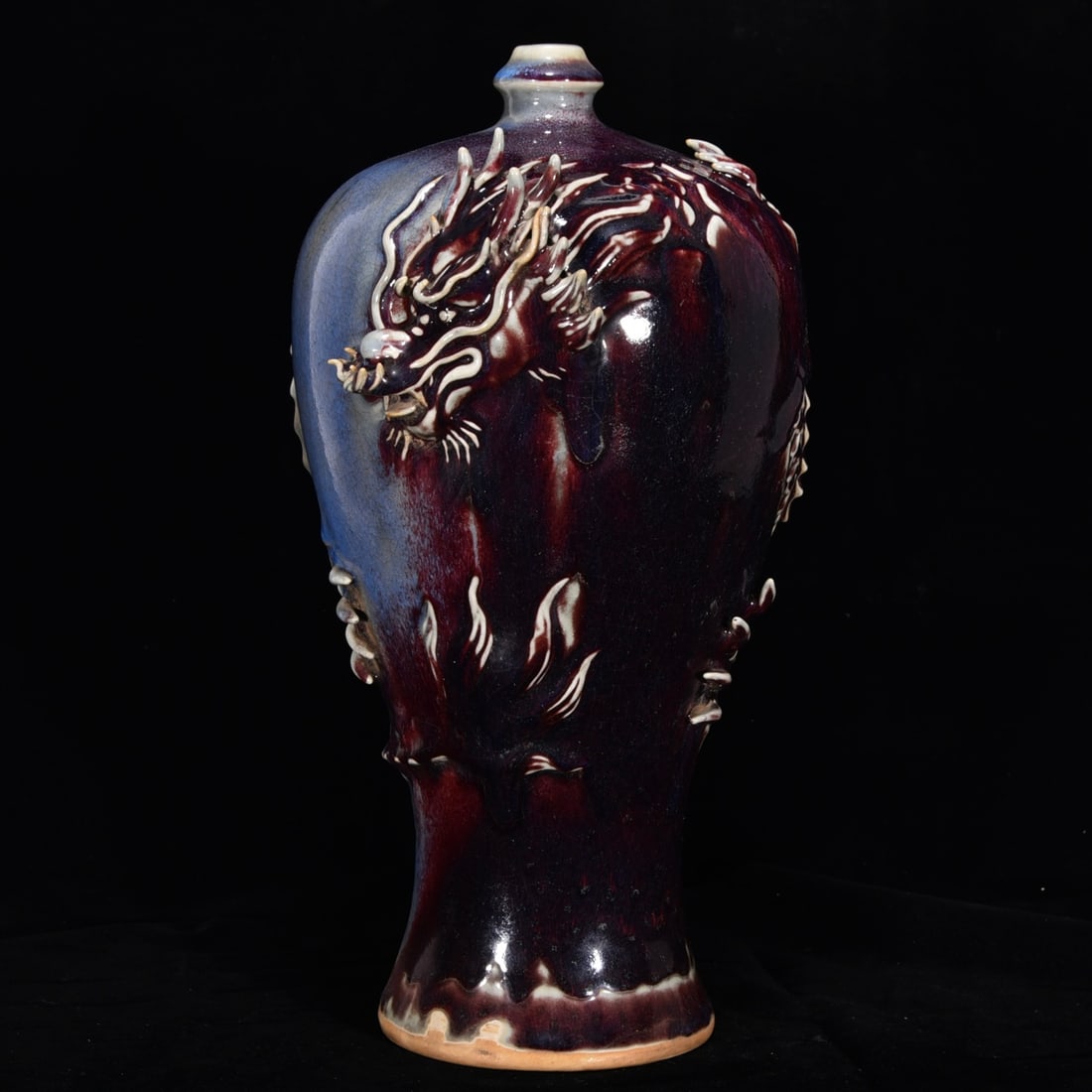 Song Dynasty style Jun porcelain rose purple glaze kiln change dragon pattern plum vase (1 of 9)