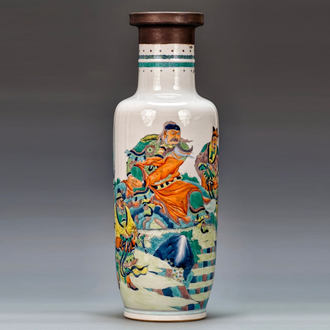 Qing Dynasty official porcelain blue and white enamel club-shaped vase restoration piece (1 of 9)