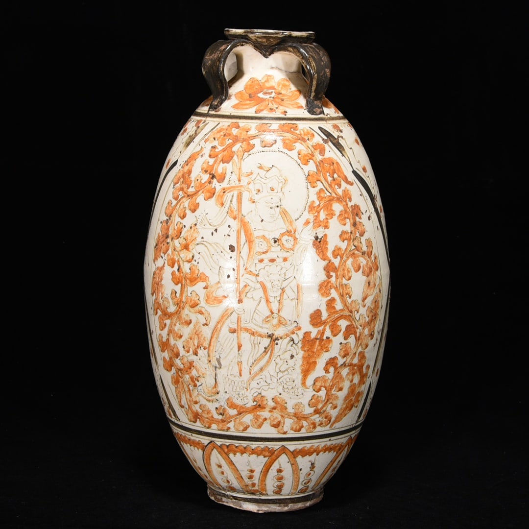Song Dynasty Style Cizhou Kiln Four-Handled Figure Vase (1 of 9)