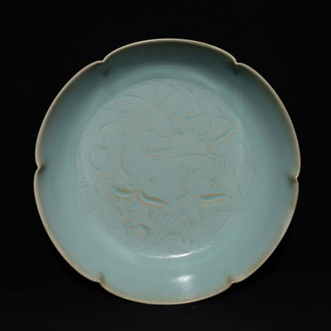 Song Dynasty style Ru Kiln Jia character mark carved deer holding lingzhi fungus pattern melon mouth (1 of 9)