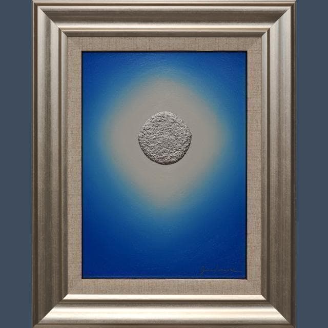 Atsushi Gandeaux “Platinum Blue Light (2023) – F4 Original Oil Painting with Silver Pigment (1 of 5)