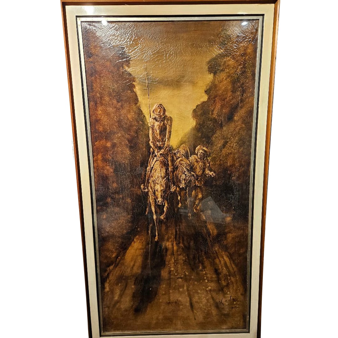 Authentic Hiroshi Kado (1975) “Saka – Monumental Oil Painting – Don Quixote (1 of 14)