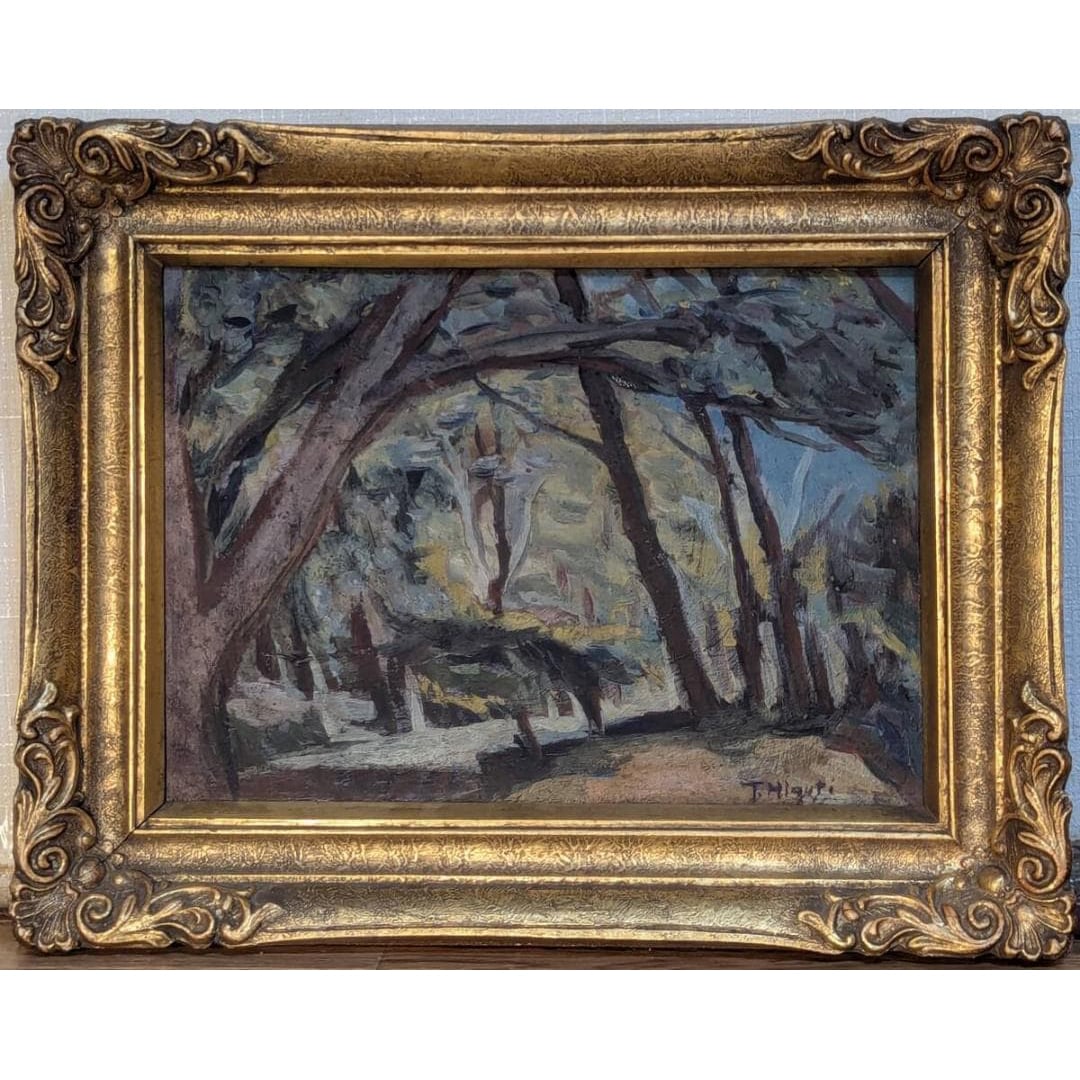 Authentic Oil Painting on Board “Between the Trees – Karuizawa Forest Landscape – Framed (1 of 7)