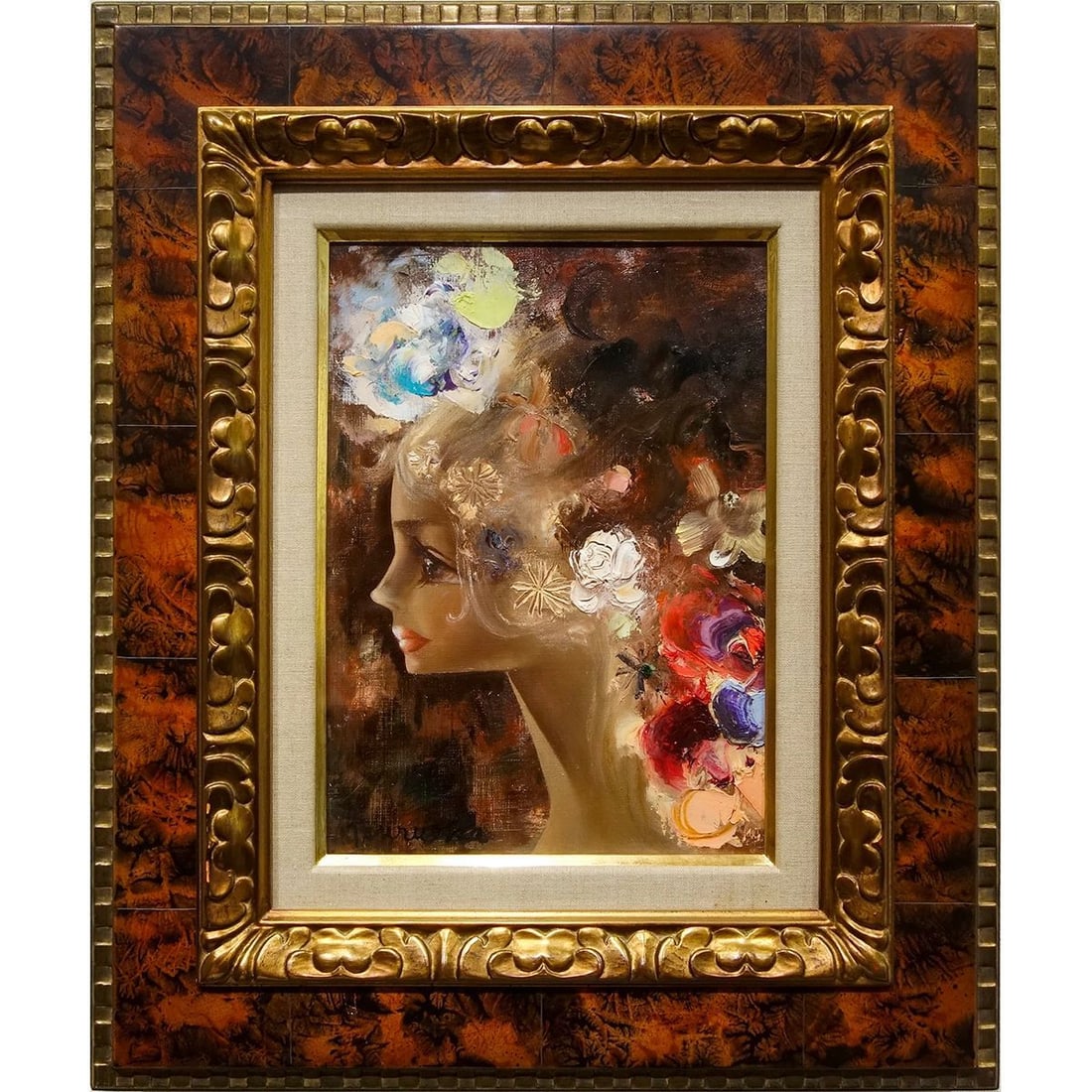 Yoshio Tsuruoka Mademoiselle – Original Oil Painting, F4, Signed, Framed, Figure Portrait (1 of 8)