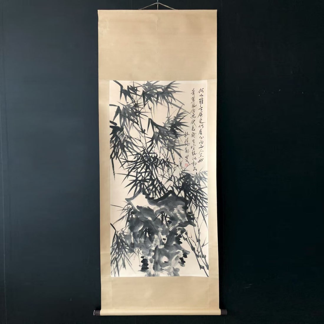 Qing Dynasty – Zheng Banqiao Hand-Painted Bamboo Scroll, Calligraphy & Painting (1 of 8)