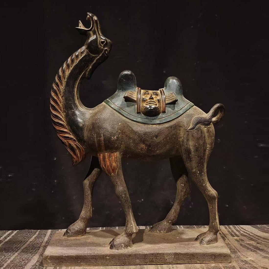 Blue stone from the Tang Dynasty, painted camel. (1 of 9)