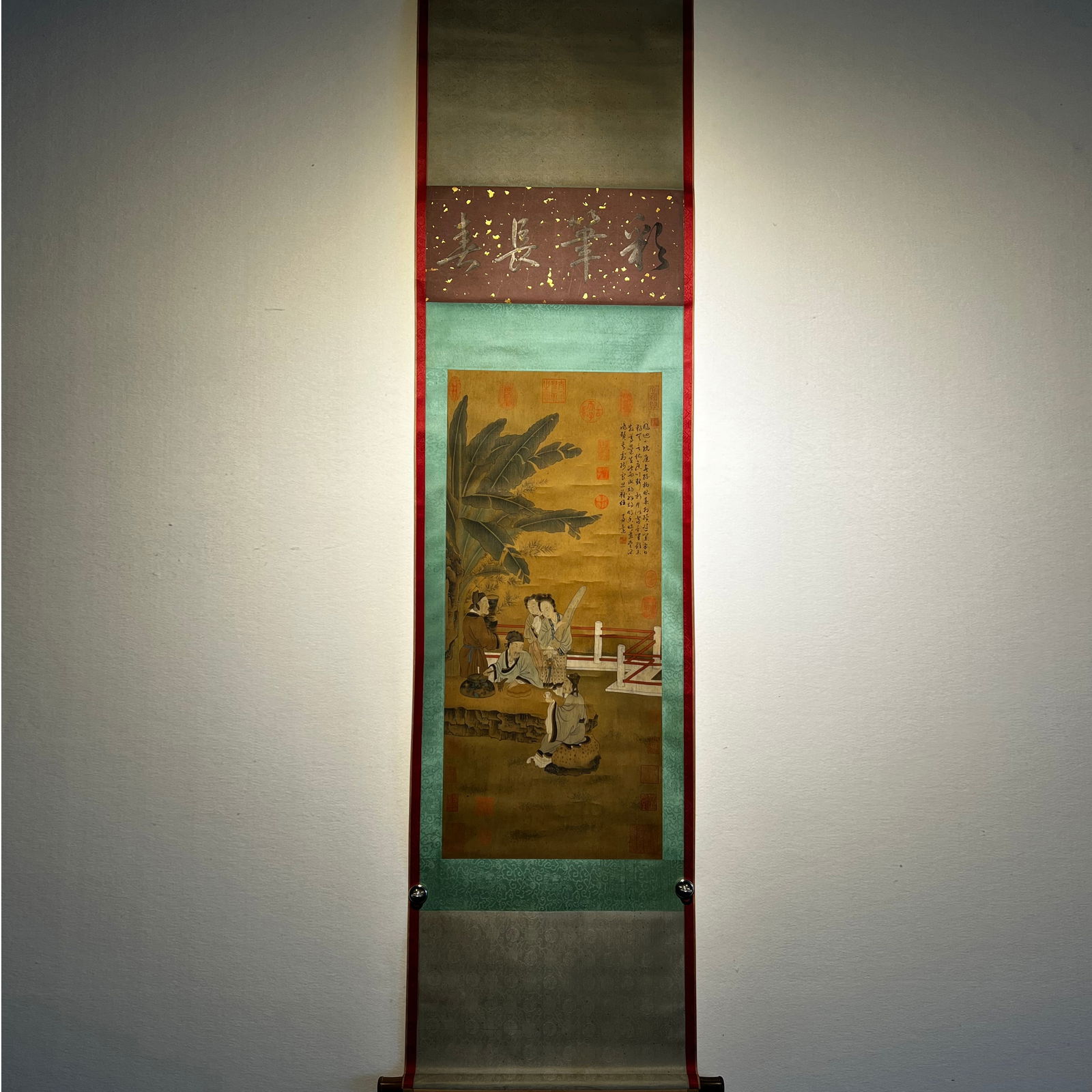 Song Dynasty - Master Ma Yuan's exquisite silk figure painting scroll (1 of 9)
