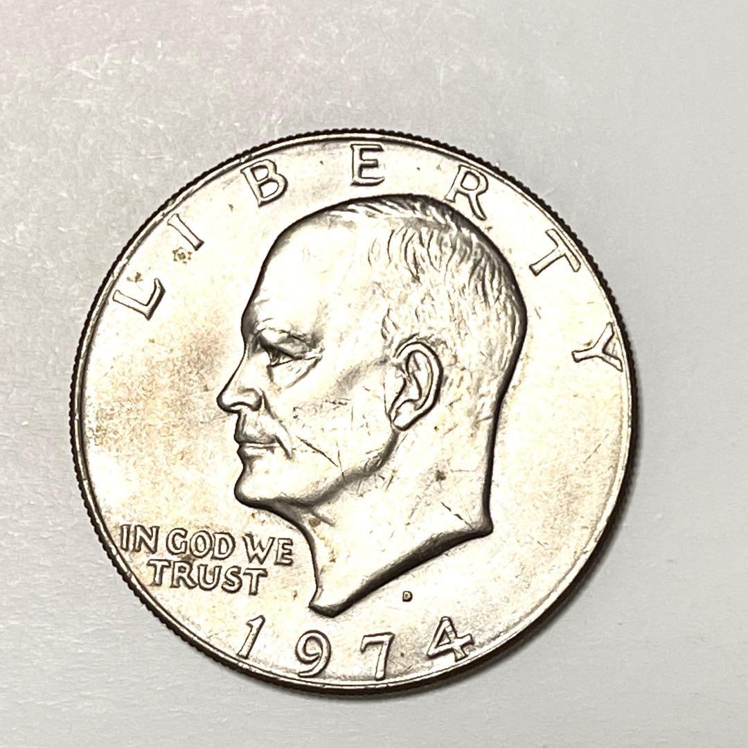 Eisenhower dollar coin, Statue of Liberty coin, 1974. (1 of 3)