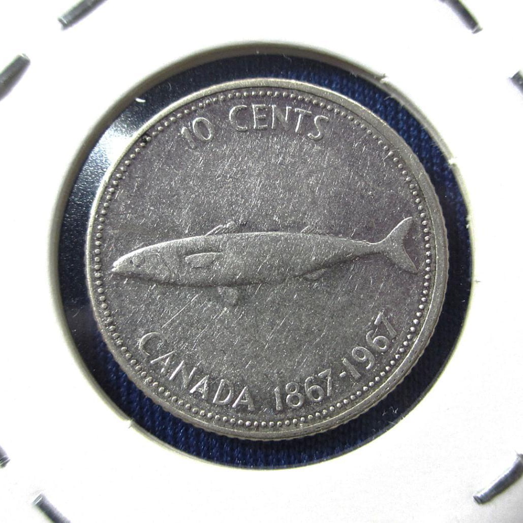 Canadian Centennial 10-cent Silver Coin (1967) (1 of 2)