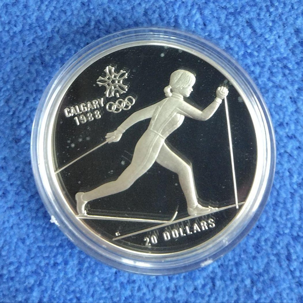 SV925 1 oz Calgary Olympic 20 Canadian Dollars Silver Proof Coin (1 of 3)