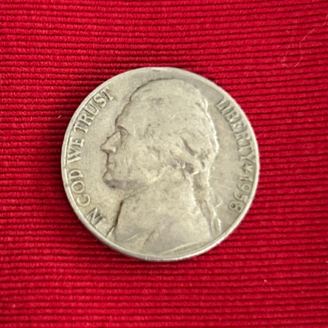 1958 American Jefferson 5 cent coin (1 of 2)