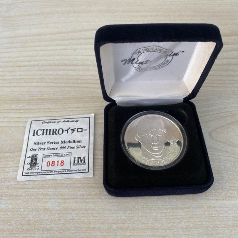 Ichiro silver coin, limited edition of 1000 pieces, brand new condition, pure silver, 1 ounce. (1 of 7)