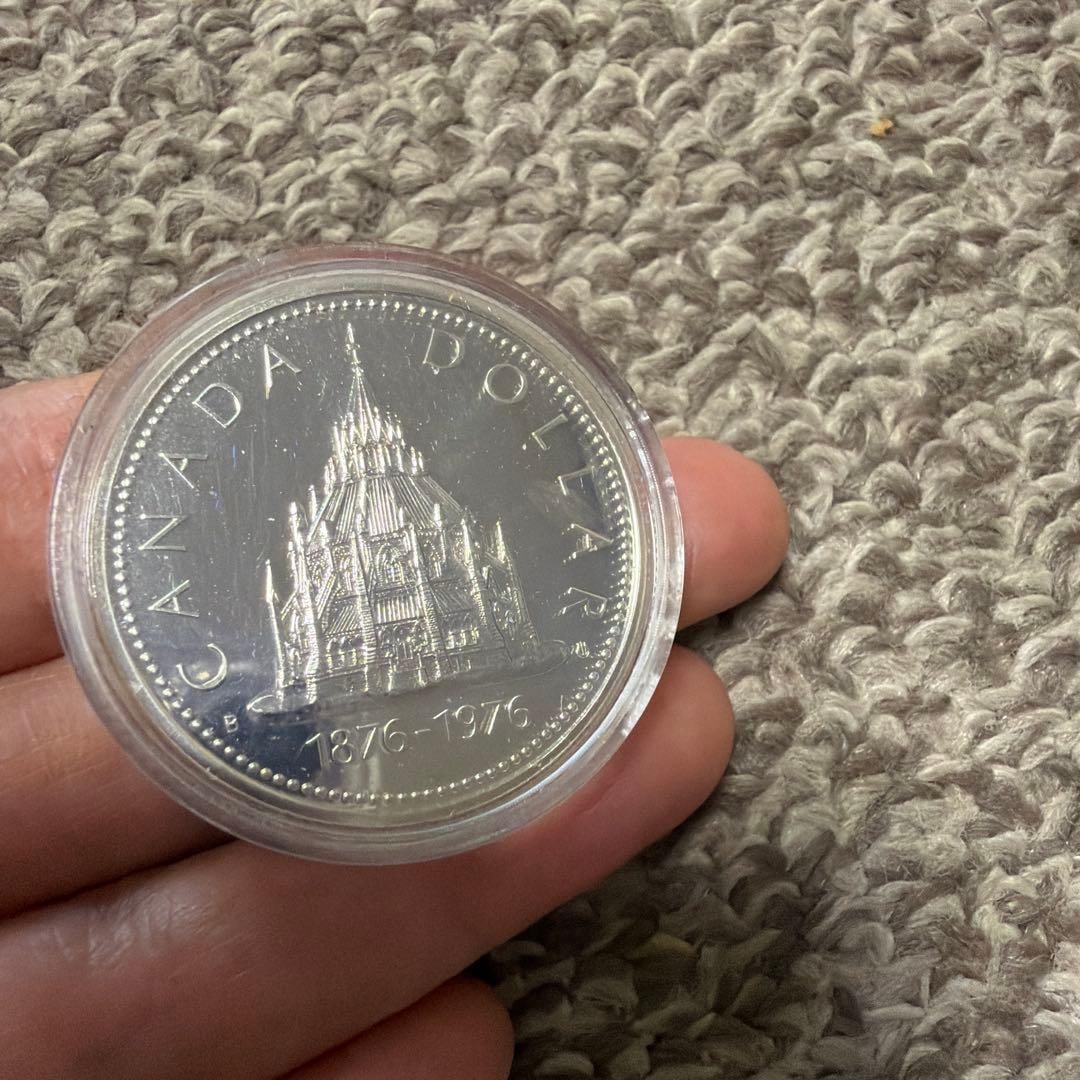 Canada Ottawa Parliament Library Centennial Commemorative (1876-1976) 1 Dollar Fine Silver Coin, (1 of 10)