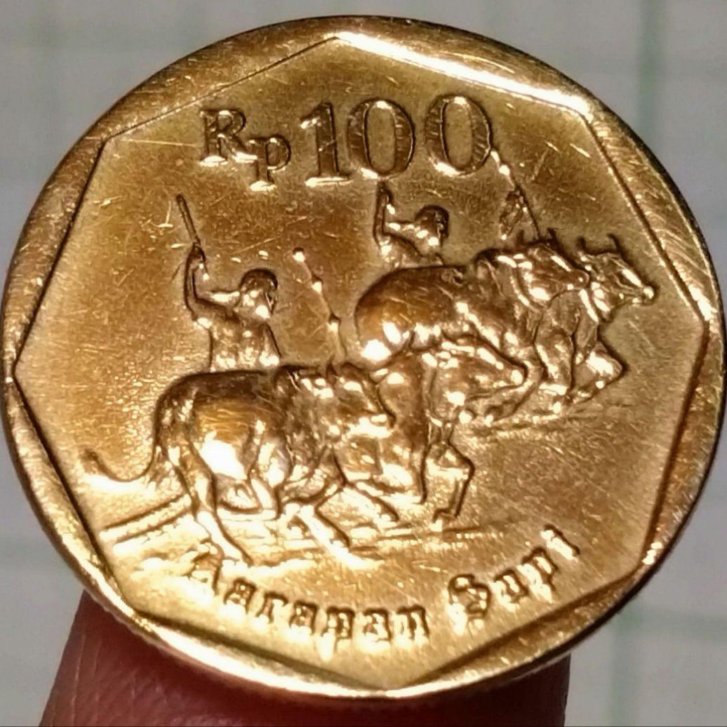 A 100 Indonesian Rupiah coin issued in 1995, with a diameter of 22.1mm. (1 of 2)