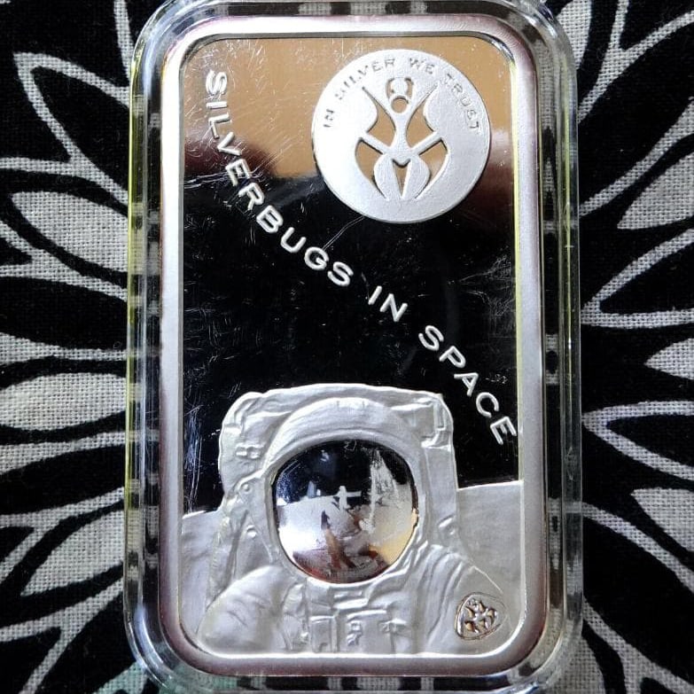 1 oz silver bar, space silver worm photo-engraving technology silver coin (1 of 4)