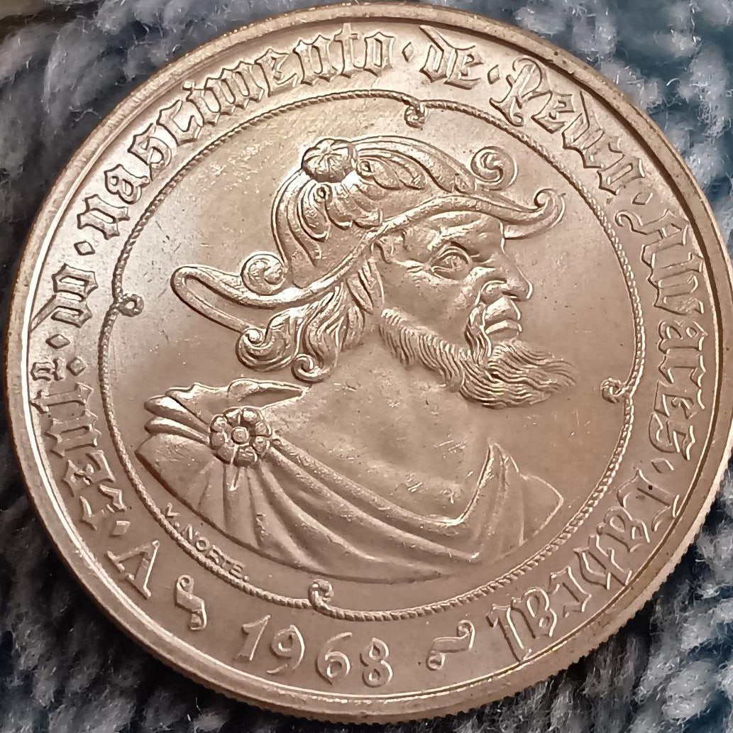 In 1968, Portugal issued a 50 Escudo silver coin. (1 of 2)