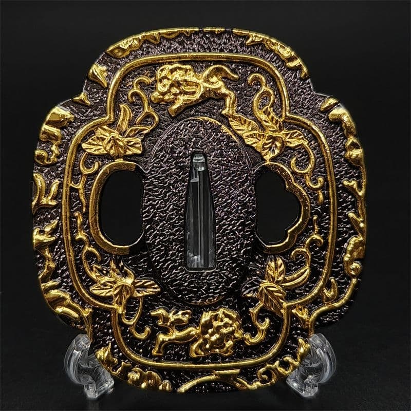 Tsuba - Arab-style lion pattern decoration - Alloy material (1 of 6)