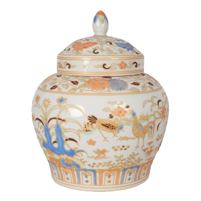 Ming Dynasty Chenghua period three-color chicken patterned covered jar (1 of 11)