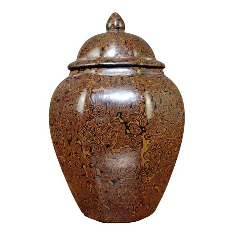 Qing Dynasty lacquerware melon-shaped general jar ornament (1 of 10)