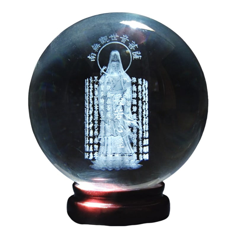 Inner-painted Bodhisattva Guanyin, Heart Sutra crystal ball (1 of 7)