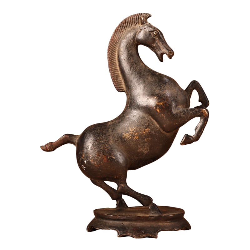 Copper high relief painted standing horse (1 of 11)