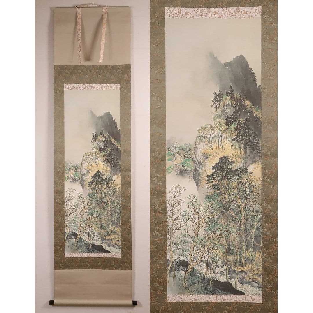 Supervised by Gyokudo Art Museum, painting by Kawai Gyokudo, "Keison Shunshin" (Spring Message in: Supervised by Gyokudo Art Museum, painting by Kawai Gyokudo, "Keison Harunobu," silk scroll Both the painting and mounting materials exhibit slight fading and stains. The scroll tip is damaged. The wo