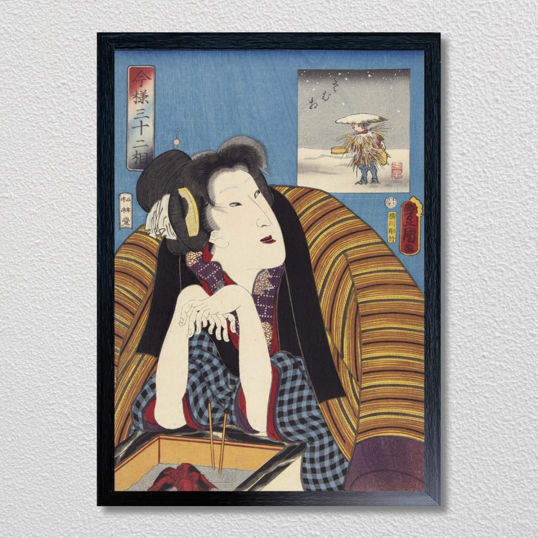 [A3] Utagawa Kunisada, "Thirty-Two Aspects of Modern Beauty: Cold Face" Japanese Modern Aesthetic: Utagawa Kunisada (Third Generation Utagawa Toyokuni)'s "Thirty-Two Aspects of Modern Beauty: Cold Beauty's Gaze" is one of the representative works of beauty paintings from the late Edo period. This p
