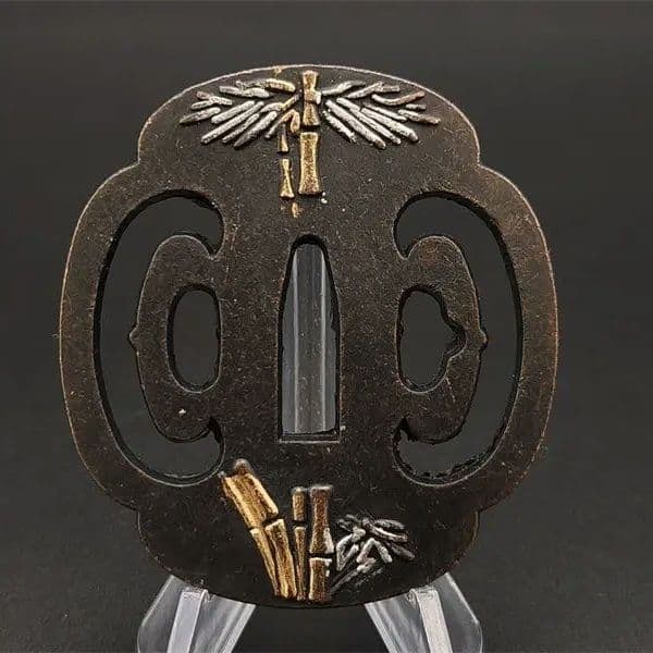 Tsuba with Bamboo Pattern, Alloy Material (1 of 6)
