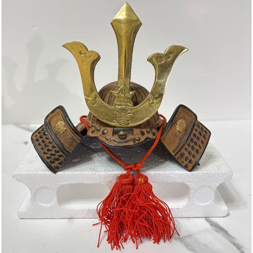 Miniature Japanese Samurai Helmet Ornament, Antique, Period Work, Made of Iron (1 of 9)
