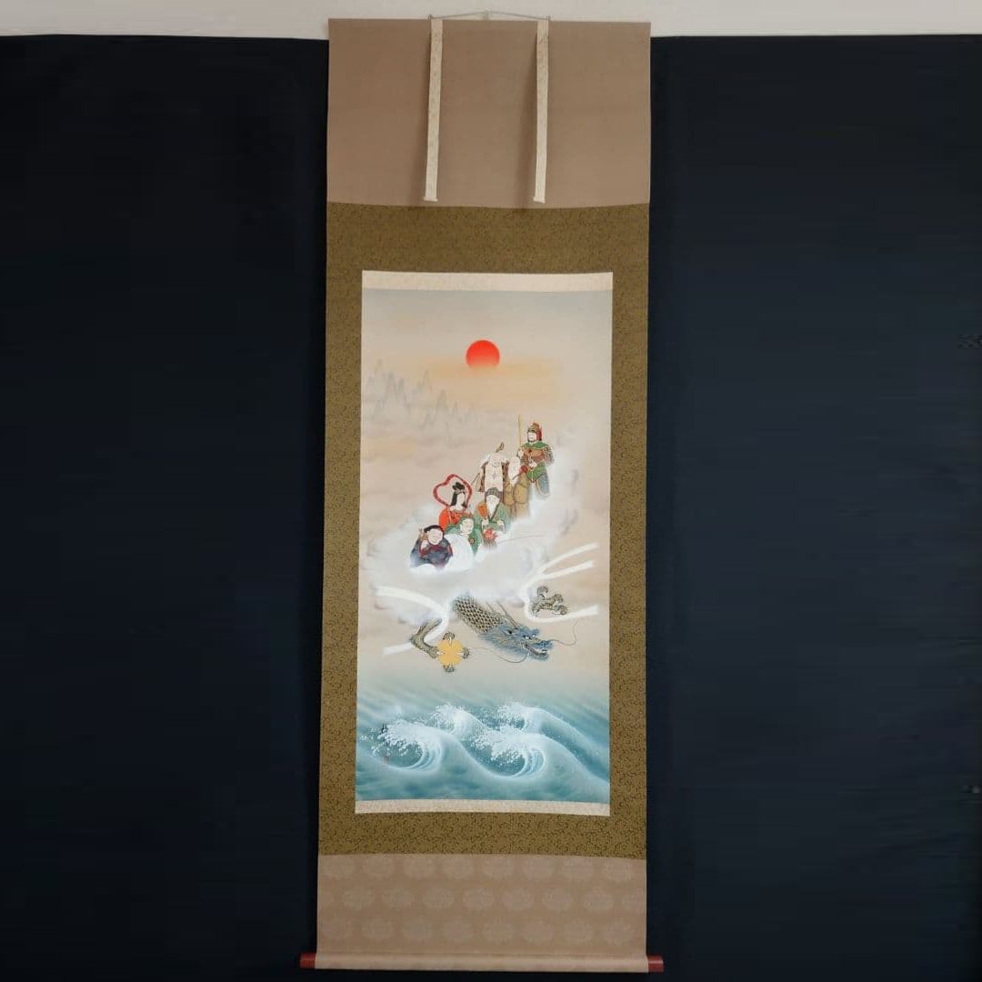Kakejiku by Morita Baisen, Ryujou Shichifukujin (1 of 11)