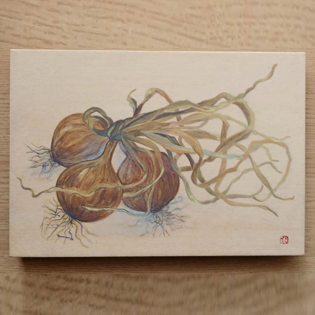 Japanese painting of onions, Sam Hall size. (1 of 2)
