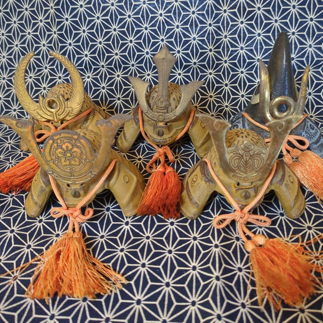 Nambu Ironware: Set of 5 Sengoku Warlord Iron Helmets (Tokugawa Ieyasu, Oda Nobunaga, Kato Kiyomasa, (1 of 8)