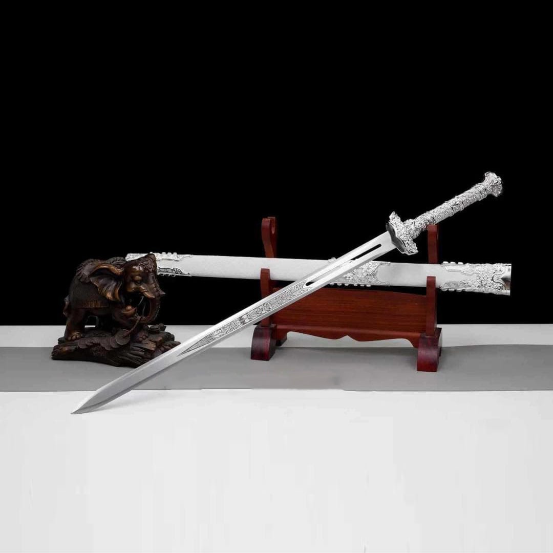 Xuanyuan Sword, total length 108 cm, integrated alloy handle, real wood sheath with leather (1 of 9)