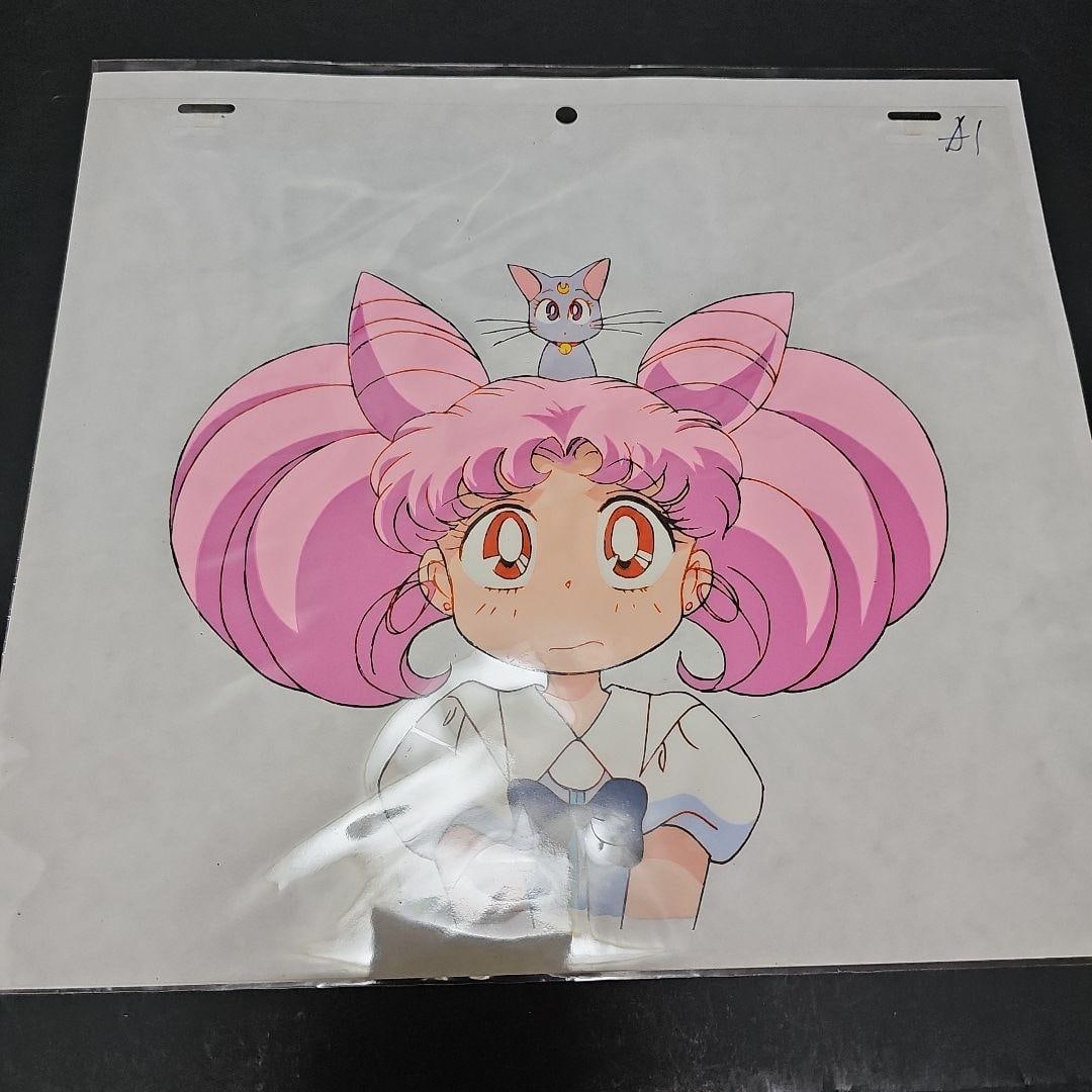 Original Artwork of "Pretty Guardian Sailor Moon" - Chibiusa and Diana: This is an original drawing used in a television animation. It is 30 years old, but it is in good preservation condition.