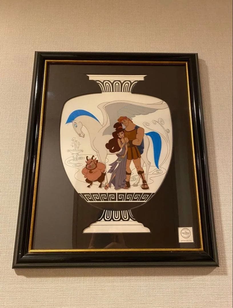 Hercules Animation Cel Extremely Rare: The brilliance of the animation cel is self-evident, and this Hercules animation cel, adorned with such a luxurious frame, is indeed rare. -- Item Name: Rare Disney "Hercules" Animation Cel Category: 