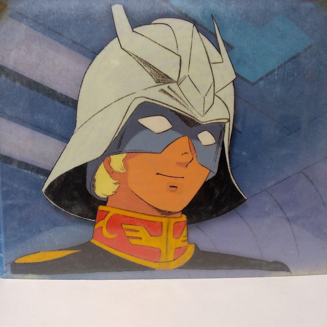 Mobile Suit Gundam Char Aznable Original Illustration with Background Included: Mobile Suit Gundam Episode 9 "Fly, Gundam!" Original Animation Supervised by Yoshikazu Yasuhiko. Includes a hand-drawn background by Char Aznable! The original drawing and background are completely co