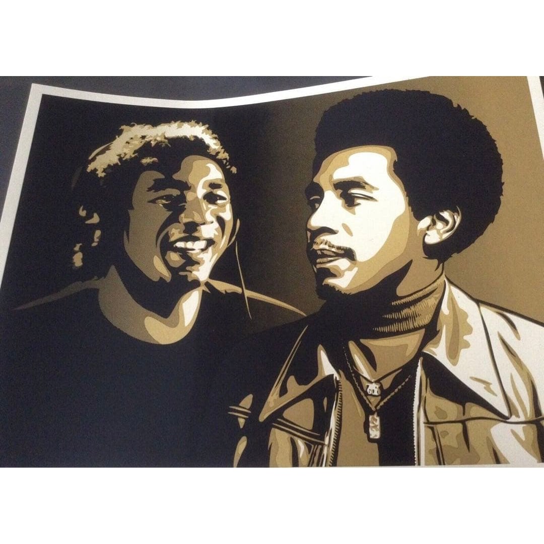 SHEPARD Shepard Fairey 50th Anniversary of Music Commemoration with COA Included: Shepard Fairey's "50 Years of Music" Gold Edition, created in 2010 to commemorate the 50th anniversary of Smokey Robinson's musical career, accompanied by a Certificate of Authenticity (COA). This art