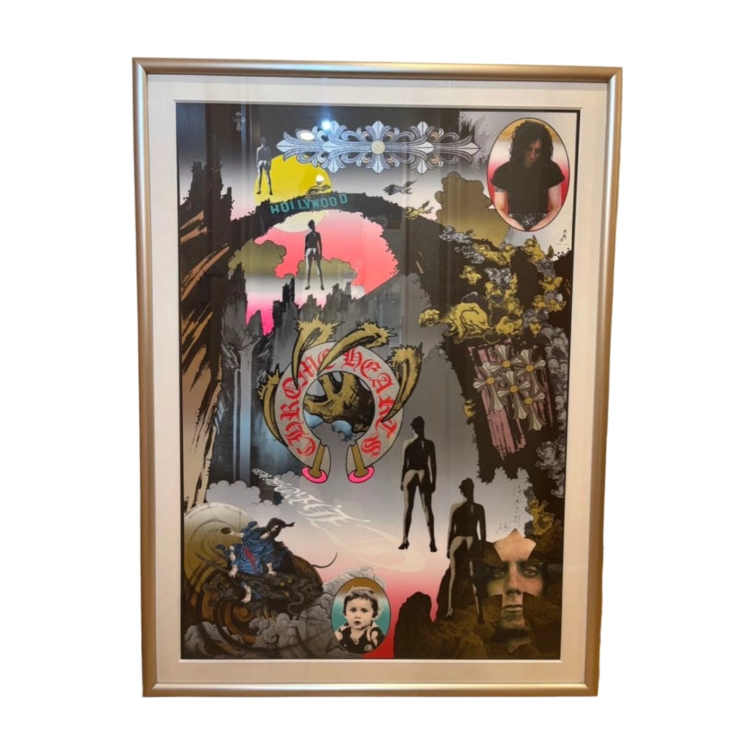 Tadanori Yokoo (Tadanori Yokoo) Chrome Hearts Silkscreen Printing: Tadanori Yokoo x Chrome Hearts Limited to 100 pieces worldwide, with autograph Large silkscreen print 101cm x 71cm, already framed Artwork dimensions approximately 101cm x 71cm Framed dimensions appro