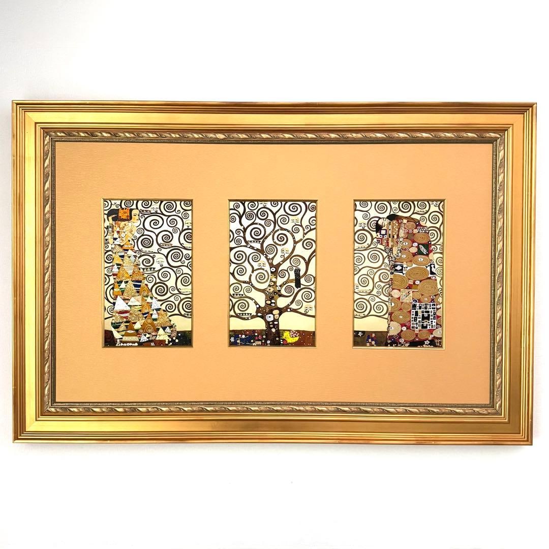 Klimt Painting, Horizontal Format, Large Size: Outer dimensions approximately 99 cm x approximately 65 cm, thickness approximately 4.5 cm. This is not a poster, so it does not easily deteriorate over time, and the colors remain vibrant. Although t
