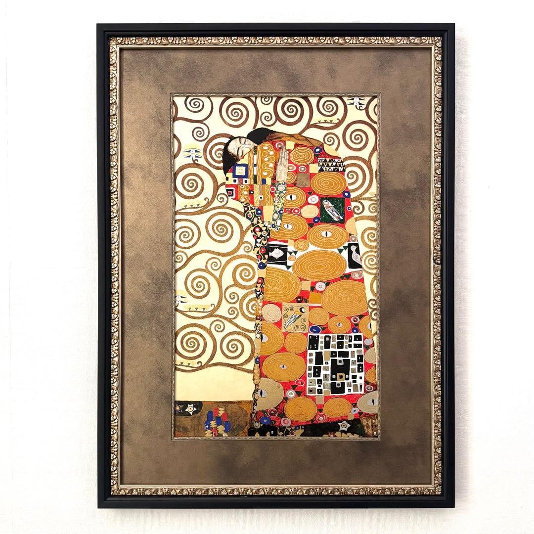 Klimt Painting Large: Depending on the brightness and angle, the gloss of the work, including the frame, will vary. Outer dimensions approximately 62 cm x approximately 84 cm, thickness approximately 4.3 cm. Although there
