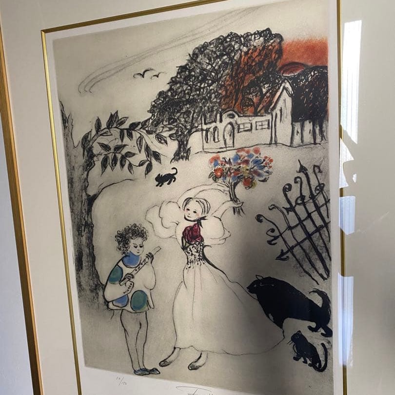 Fujiko Akemi, "Paradise," Hand-Signed Copperplate Etching: This work is a limited edition of 150 pieces. (No. 30) 2004 The frame has some minor scratches. Those who are particular or do not understand, please consider carefully before purchasing. Artist Name: