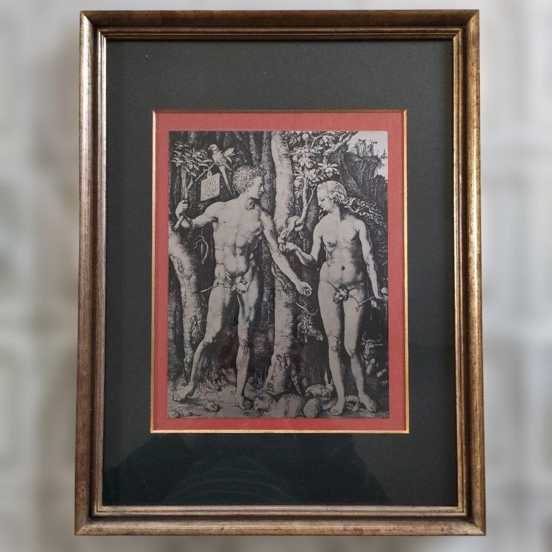 Unused "Albrecht Durer Copper Engraving Adam and Eve Created in 1504": Description of Item "Unused" Albrecht Durer Copperplate Engraving (Etching) Adam and Eve (Adam und Eva) Created in 1504, with original box. The earliest work among Durer's four major copperplate engra