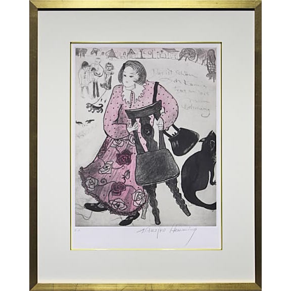 Fujiko Hemming (Inguriddo Fujiko Hemming) "The Chair by the Road" Etching (1 of 8)