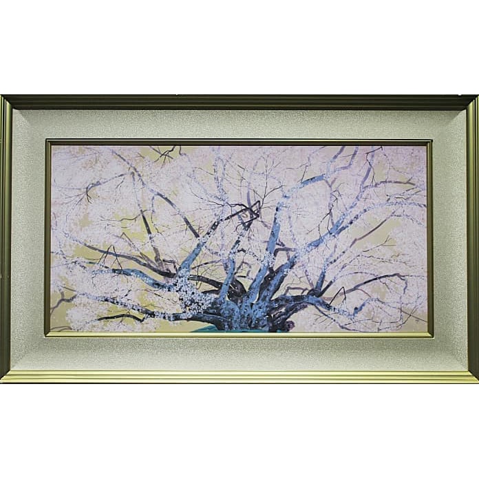Nakashima Chinami, "The Ancient Cherry Tree of Suzakura Shrine": Artist: Nakajima Chinami Title: Jindai-zakura of Suyama Shrine Technique: Reproduction using Iwa-e pigments Signature: Printed signature, Edition number present (sticker on the back of the frame) Imag